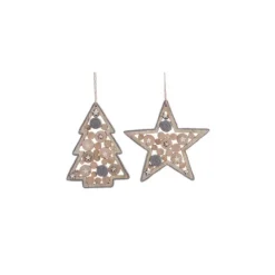 Kaemingk Albero o Stella da Appendere Grigio 13 cm. Pezzo Singolo