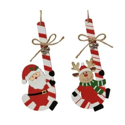 Kaemingk Babbo Natale su Bastoncino di Zucchero da Appendere Pezzo Singolo