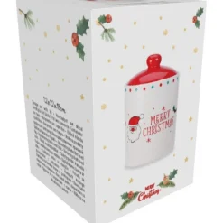 Koopman Barattolo di Natale in Ceramica 12x18 cm. Pezzo Singolo