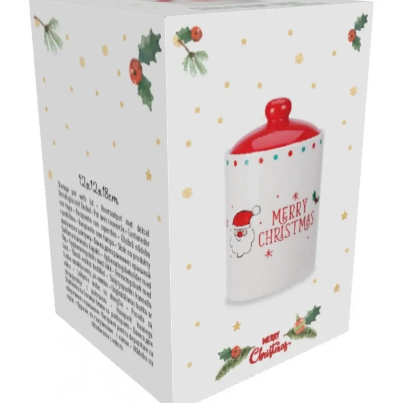 Koopman Barattolo di Natale in Ceramica 12x18 cm. Pezzo Singolo