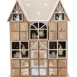 Koopman Calendario Avvento Luminoso in Legno 37 cm