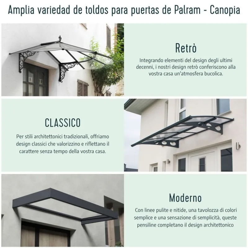 Canopia Aquila Pensilina Da Esterno 150X91 cm Trasparente