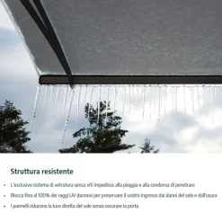 Canopia Aquila Pensilina Da Esterno 205X91 cm Grigio