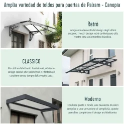 Canopia Aquila Pensilina Da Esterno 205X91 cm Grigio