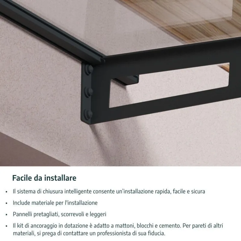 Canopia Aquila Pensilina Da Esterno 205X91 cm Trasparente