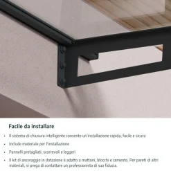 Canopia Aquila Pensilina Da Esterno 205X91 cm Trasparente