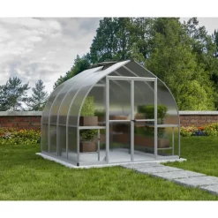 Canopia Bella Doppio Strato Serra Da Giardino in Policarbonato 244X244X219 cm Argento