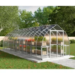 Canopia Bella Doppio Strato Serra Da Giardino in Policarbonato 724X244X219 cm Argento