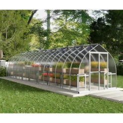 Canopia Bella Doppio Strato Serra Da Giardino in Policarbonato 964X244X219 cm Argento