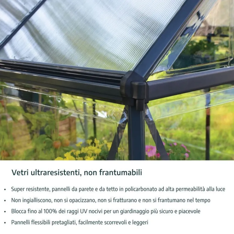 Canopia Harmony Trasparente Serra Da Giardino in Policarbonato 306X185X208 cm Argento