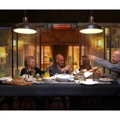 Canopia Riscaldatore Infrarossi da Esterno in Fibra Di Carbonio IP65 Con Montaggio a Parete