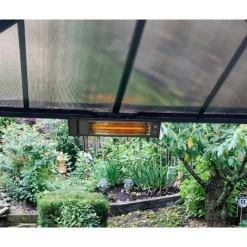 Canopia Riscaldatore Infrarossi da Esterno in Fibra Di Carbonio IP65 Con Montaggio a Parete