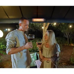 Canopia Riscaldatore Infrarossi da Esterno in Fibra Di Carbonio IP65 Con Montaggio a Parete