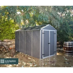 Canopia Rubicon Casetta Da Giardino in Policarbonato Ultra Resistente 303X185X217 cm Grigio Scuro