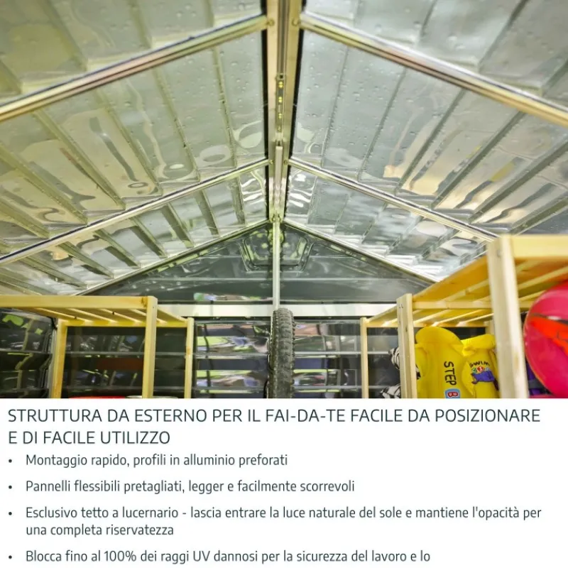 Canopia Skylight Casetta Da Giardino in Policarbonato 90X185X217 cm Grigio Deco