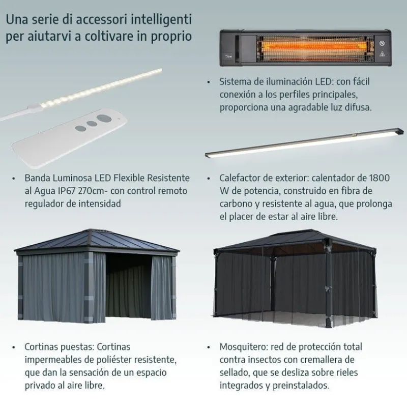 Canopia Sun Room Veranda in Policarbonato 2X2.6 m Bianco