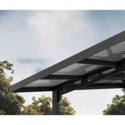 Canopia Sydney Carport Doppio Tetto Spiovente in Alluminio 6 X 6 m Nero
