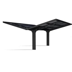 Canopia Sydney Carport Doppio Tetto a V in Alluminio 6 X 6 m Nero