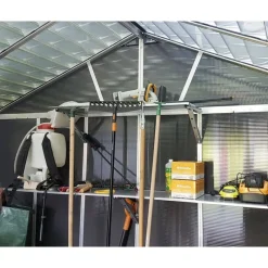 Canopia Yukon Casetta Da Giardino in Policarbonato 643X332X252 cm Grigio Pavimento Incluso