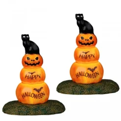 Lemax Cat And Pumpkin Set Of 2 B/O 4.5V Cod. 24939