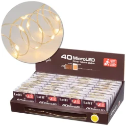 Lotti Catena 40 MicroLED BIANCO CALDO Luce Fissa