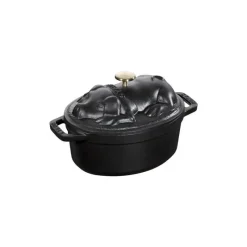 Staub Cocotte Ovale Maialino 17 cm Nera in Ghisa