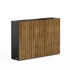 Herstera Fioriera Alta DECO PLANTER DIVIDER 25 in Metallo colore Nero e Legno 100x25x80 cm