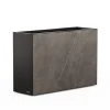 Herstera Fioriera Alta DECO PLANTER DIVIDER 40 in Metallo colore Nero e Pannello Effetto Marmo 120x40x80 cm