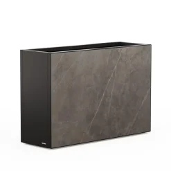 Herstera Fioriera Alta DECO PLANTER DIVIDER 40 in Metallo colore Nero e Pannello Effetto Marmo 120x40x80 cm