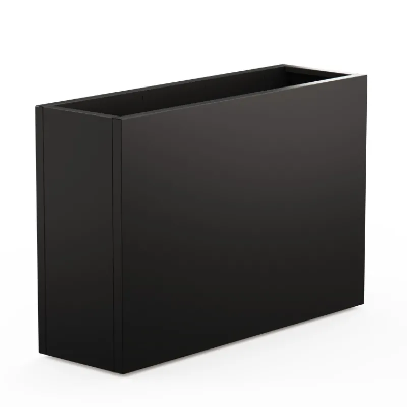 Herstera Fioriera Alta DECO PLANTER DIVIDER 40 in Metallo colore Nero e Pannello Effetto Marmo 120x40x80 cm