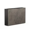 Herstera Fioriera Alta DECO PLANTER DIVIDER 25 in Metallo colore Nero e Pannello Effetto Marmo 120x25x80 cm