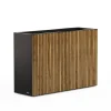 Herstera Fioriera Alta DECO PLANTER DIVIDER 40 in Metallo colore Nero e Legno 100x40x80 cm