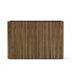 Herstera Fioriera Alta DECO PLANTER DIVIDER 40 in Metallo colore Nero e Legno 100x40x80 cm