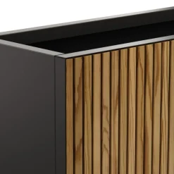 Herstera Fioriera Alta DECO PLANTER DIVIDER 40 in Metallo colore Nero e Legno 100x40x80 cm