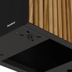 Herstera Fioriera Alta DECO PLANTER DIVIDER 40 in Metallo colore Nero e Legno 100x40x80 cm