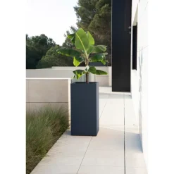 Herstera Fioriera Alta PLANTER COLUMN in Metallo colore Antracite 50x50x100 cm