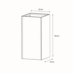 Herstera Fioriera Alta PLANTER COLUMN in Metallo colore Antracite 50x50x100 cm