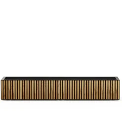 Herstera Fioriera Bassa PLANTER WOOD XIC 150 in Metallo colore Antracite 150x40x25cm