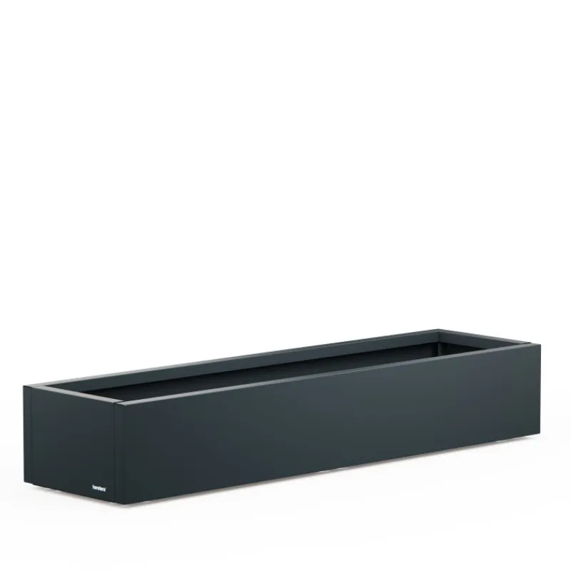 Herstera Fioriera Bassa PLANTER XIC 150 in Metallo colore Antracite 150x40x25cm