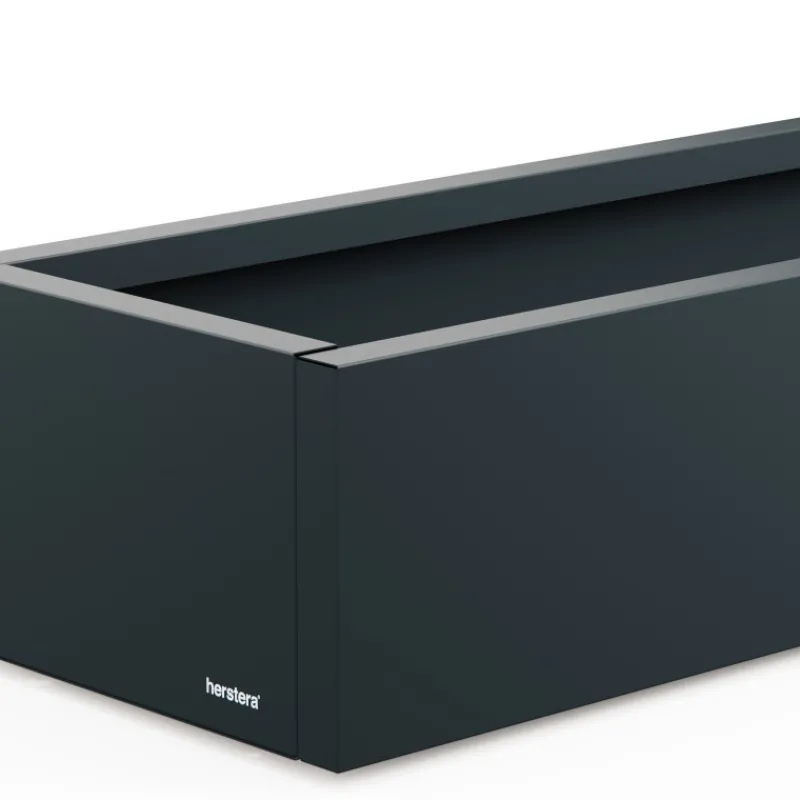 Herstera Fioriera Bassa PLANTER XIC 150 in Metallo colore Antracite 150x40x25cm