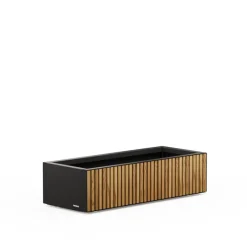 Herstera Fioriera Bassa PLANTER WOOD XIC 100 in Metallo colore Antracite 100x40x25cm
