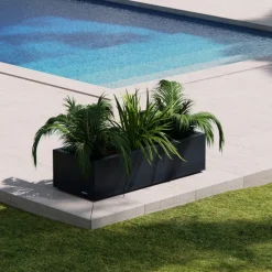 Herstera Fioriera Bassa PLANTER XIC 100 in Metallo colore Antracite 100x40x25cm