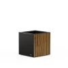 Herstera Fioriera Cubo DECO PLANTER in Metallo colore Nero e Legno 50x50x50 cm
