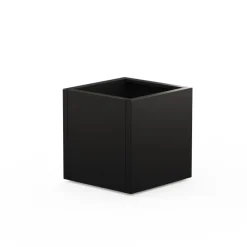 Herstera Fioriera Cubo DECO PLANTER in Metallo colore Nero e Legno 50x50x50 cm