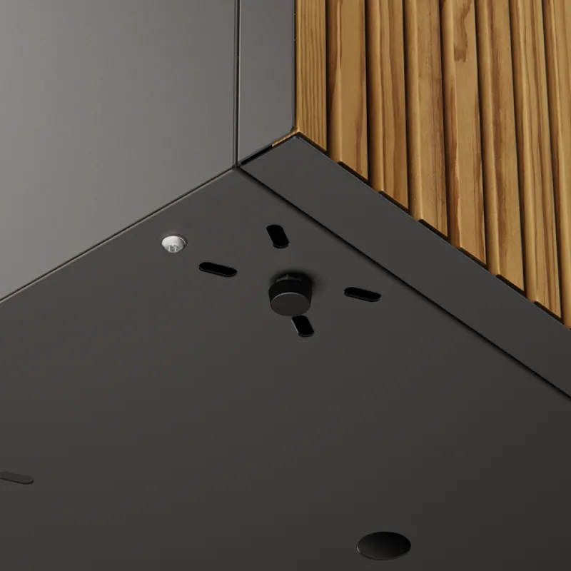 Herstera Fioriera Cubo DECO PLANTER in Metallo colore Nero e Legno 50x50x50 cm