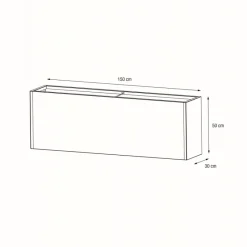 Herstera Fioriera PLANTER 30 in Metallo colore Antracite 150x30x50 cm