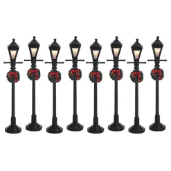 Lemax Gas Lantern Street Lamp Set of 8 B/O 4.5V Cod. 64500