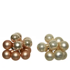 Kaemingk Grappolo 10 Palline di Natale Perla 2 cm. Pezzo Singolo