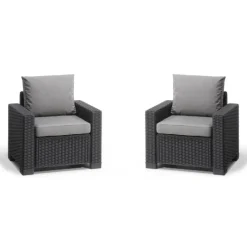 Keter 2 Poltrone Con Braccioli CALIFORNIA Grafite