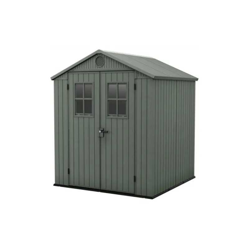 Keter Casetta da Giardino in Resina DARWIN 6x6 Green con Finestre Frontali